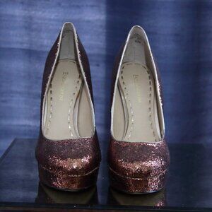 Enzo Angiolini Copper Glitter Platform Heels  8.5